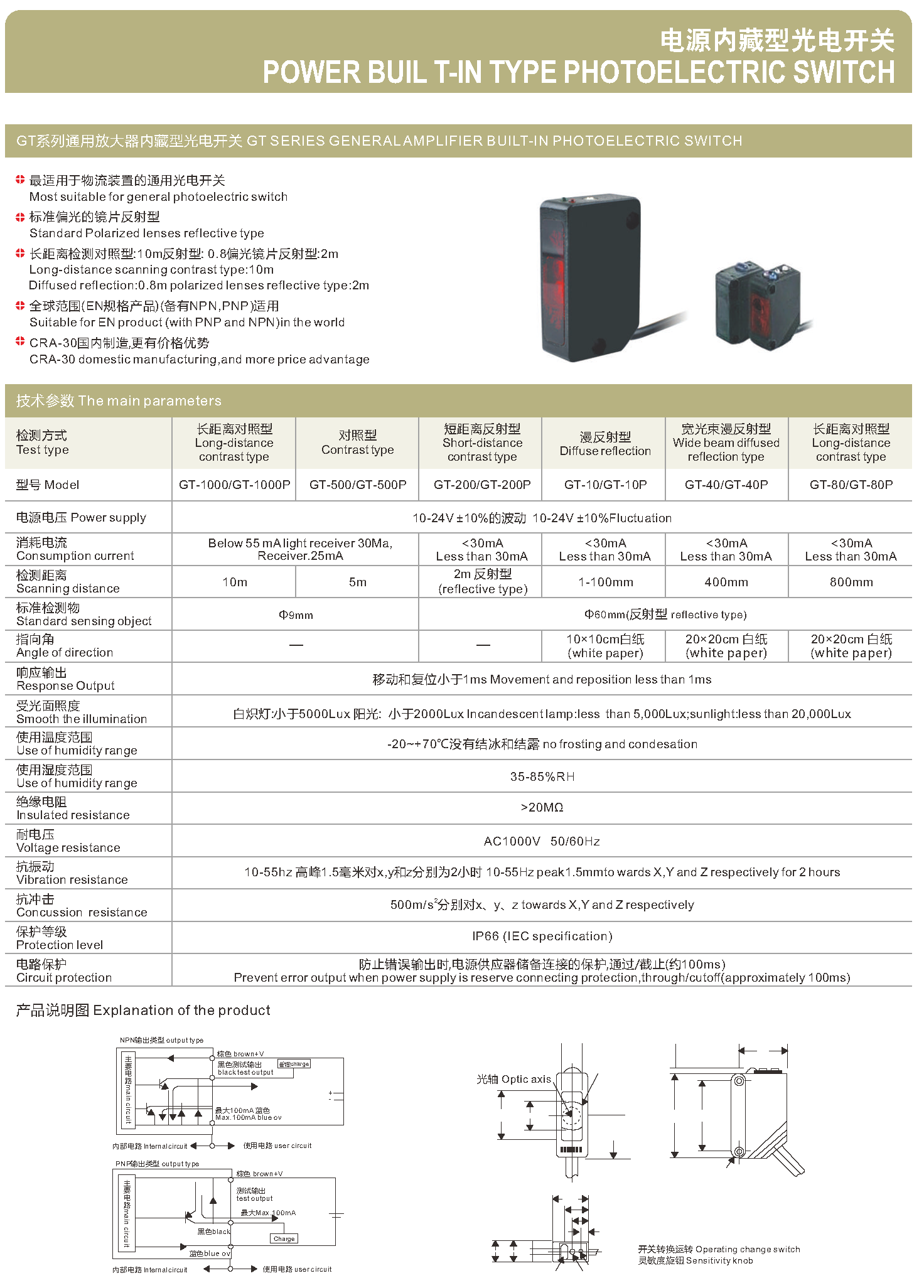 GT-80P PHOTOELECTRIC SWITCH