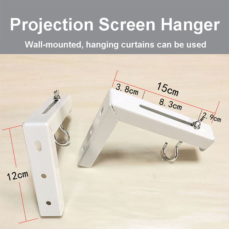 Projector Curtain Hooks Hanger Screen Hanger Bracket Wall Mounts Hook-12