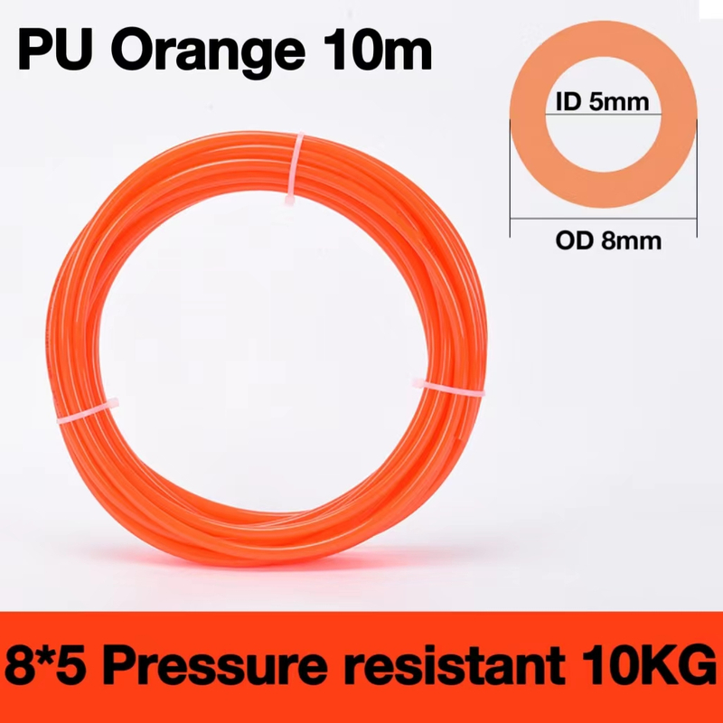 8*5 Orange 10 Meters PU Pneumatic Air Pump Air Compressor Air Hose 8mm Outer Diameter 5mm Inner Diameter
