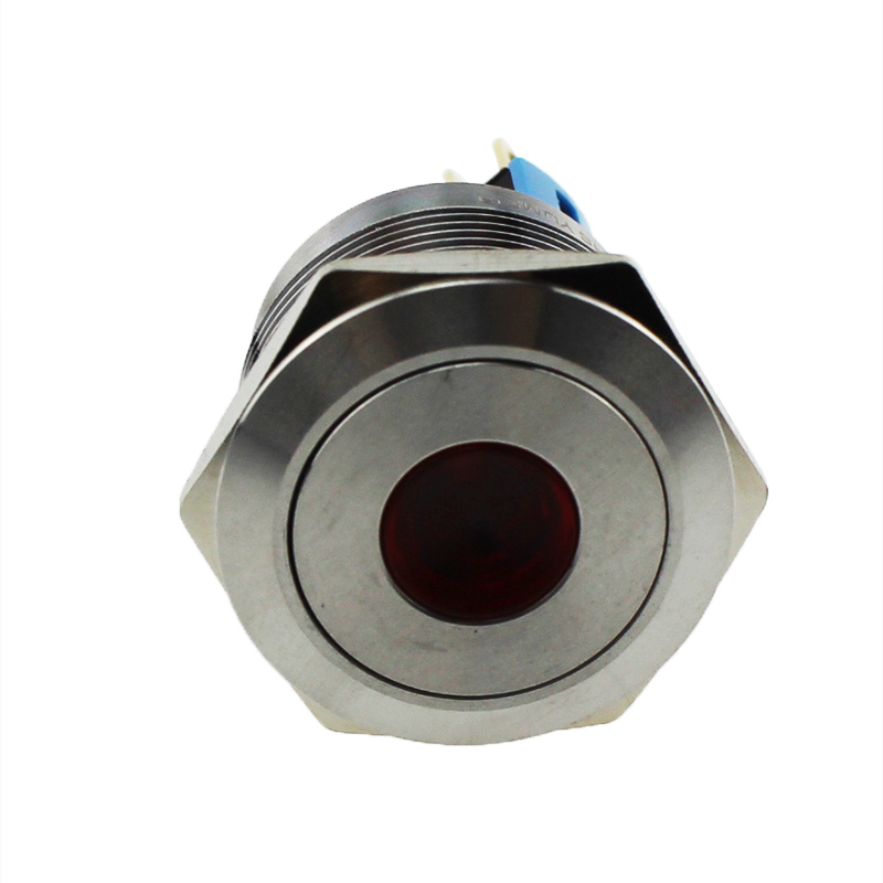 JS22F-11/D/12V/S 22mm Diameter RED Stainless Steel Waterproof Metal Push Button