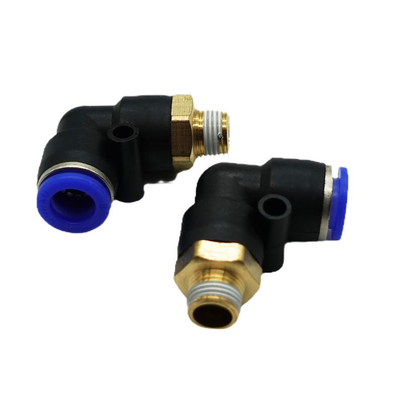 L Type Threaded Three-Way Pipe Fitting Air Pipe Joints Quick Hose Connector PL8-01