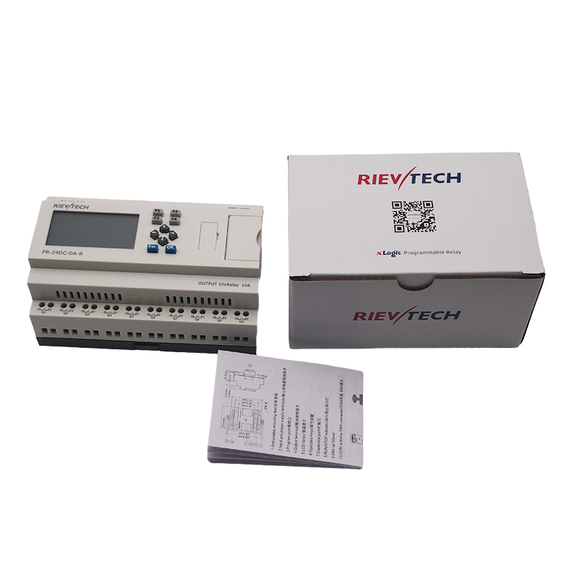 Rievtech Micro PLC Economic Type Programmable Relay PR-24DC-DA-R Mini PLC with Non-expandable 