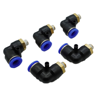L Type Threaded Three-Way Male Pipe Fitting Air Pipe Joints Quick Hose Connector PL10-01