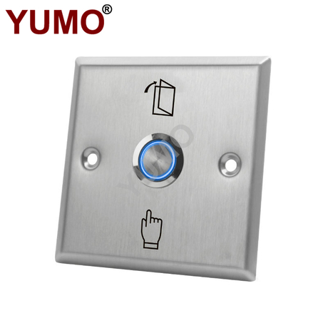 86 Type Stainless Steel Self Reset with Lamp DC12V Access Control Switch Exit Button