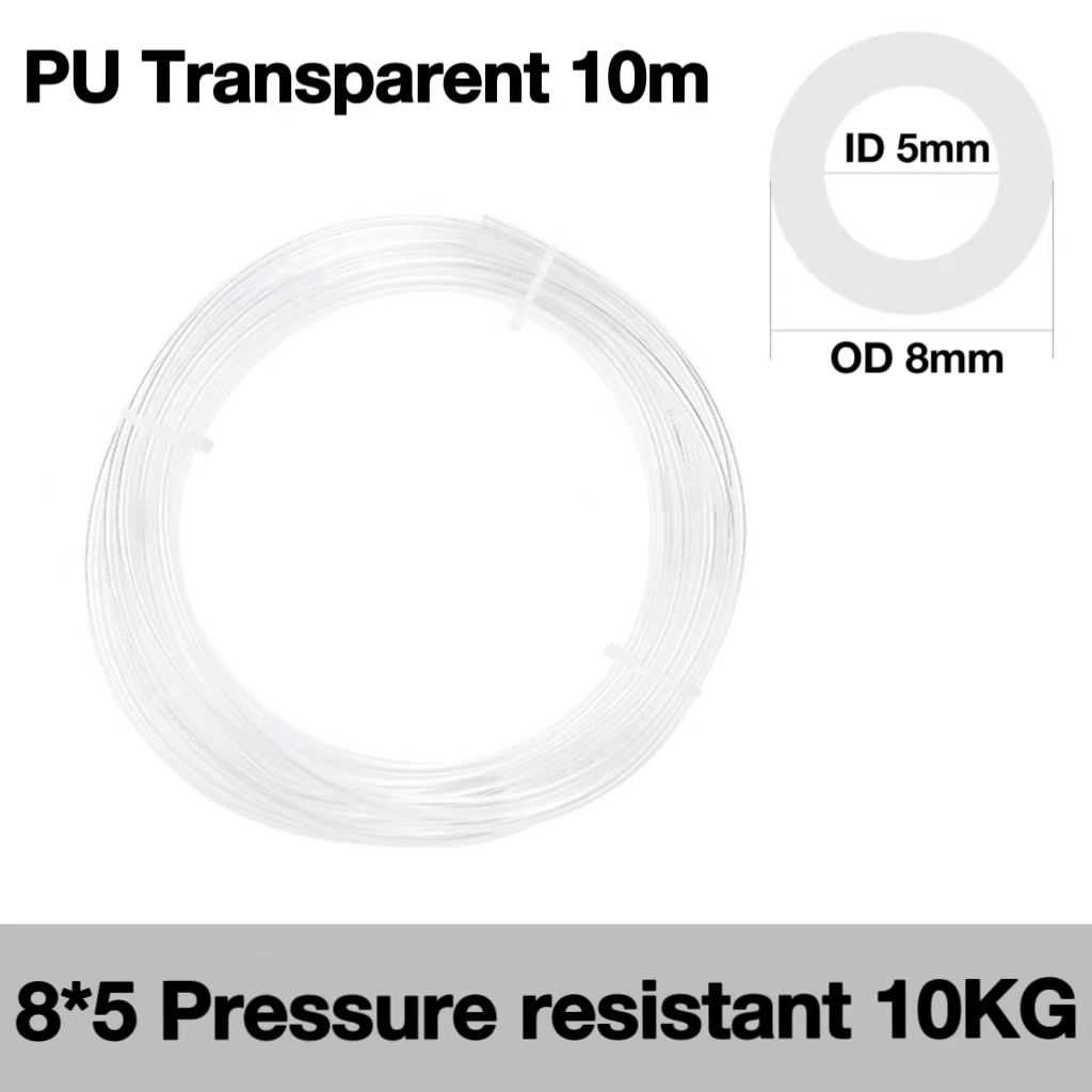 8*5 Transparent10 Meters PU Pneumatic Air Pump Air Compressor Air Hose 8mm Outer Diameter 5mm Inner Diameter