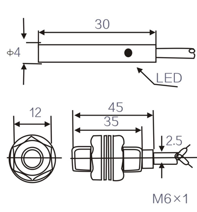 LM4/LM5 M4 M5 Proximity Switch Inductive Sensor