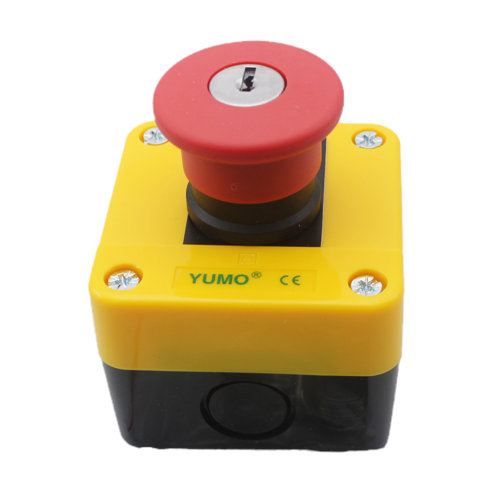 YUMO LAY5-J188H29 Industrial Electrical Button Control Box N/C with Key One Red Mushroom 