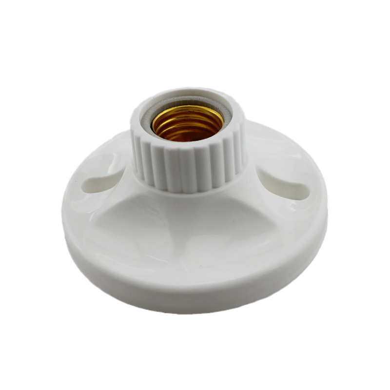 Ceramic Lamp Holder Screw Mouth Household E27 Lamp Head Screw Mouth Circular Base,Ceiling Snd Surface Mounted
