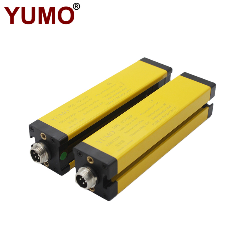 YUMO Light Curtain Sensor SCT-16-5P Safety Light Grid Optical Grating
