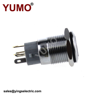 YUMO Hot sale LB-16A annular stainless steel panel LED metal push button