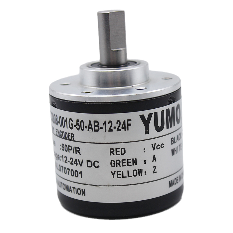 YUMO 50PPR Rotary Magnetic Encoder Shaft MSC3808-001G-48-AB-12-24F