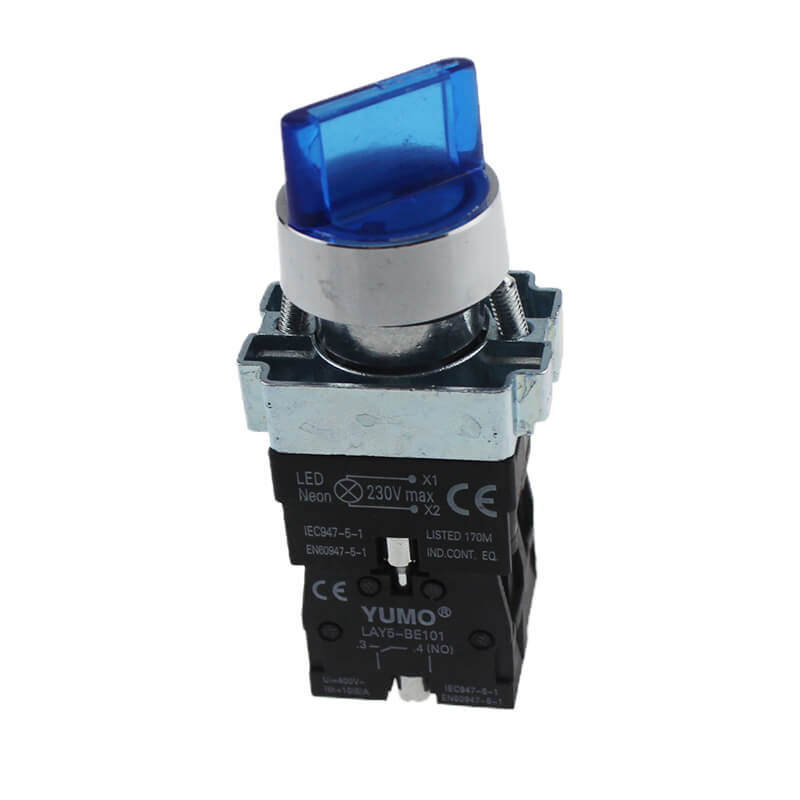 Control Box Push Buttons 2 Position stay put Standard handle Direct supply 220/240V Bule Bulb LAY5-BK2665