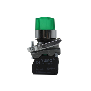 YUMO hot sale LAY4-BK2361 rotary push button switch 2 positions with light