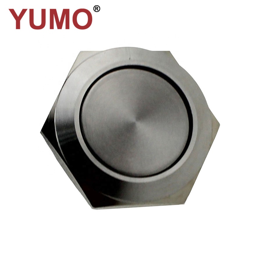 Hot sale 19mm ABS19F-P0 stainless steel flat metal push button