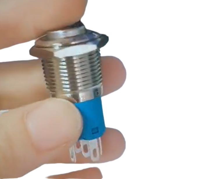 16mm High flat Stainless Steel Momentary Metal Push Button Switch with lamp