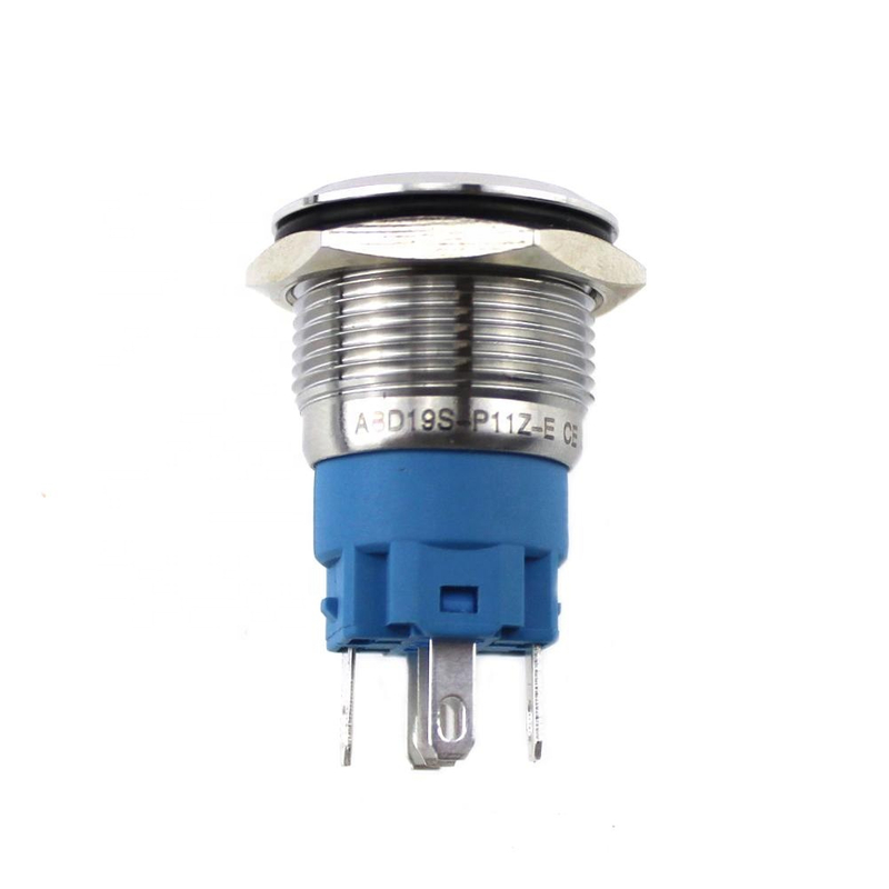 Hot sale ABS19S-P11Z-E 19mm IP67 latching high type led Stainless metal push button