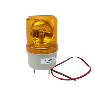 YUMO warning light LTE-1081J 24VDC double flashing orange glass cover material PC glass bulb with buzzer rotating light source