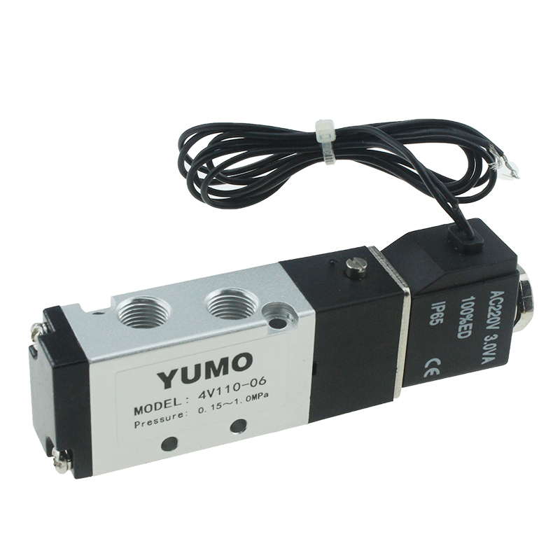 4V110-06 5/2 Way 40 Micron Filtered Control Airtac Type Air Pneumatic Solenoid Valve