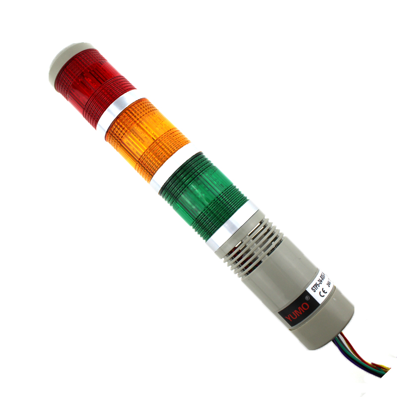 YUMO STP5-24-ROG-W-H 50mm Buzzer 24VDC 3layer LED Signal Tower Flashing Warning Light