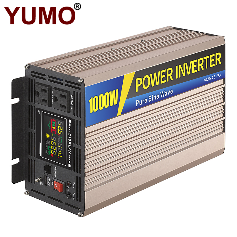 YUMO Pure Sine Wave Inverter SGPE 1000w 12/24/48VDC (Color display and remote control is optional)