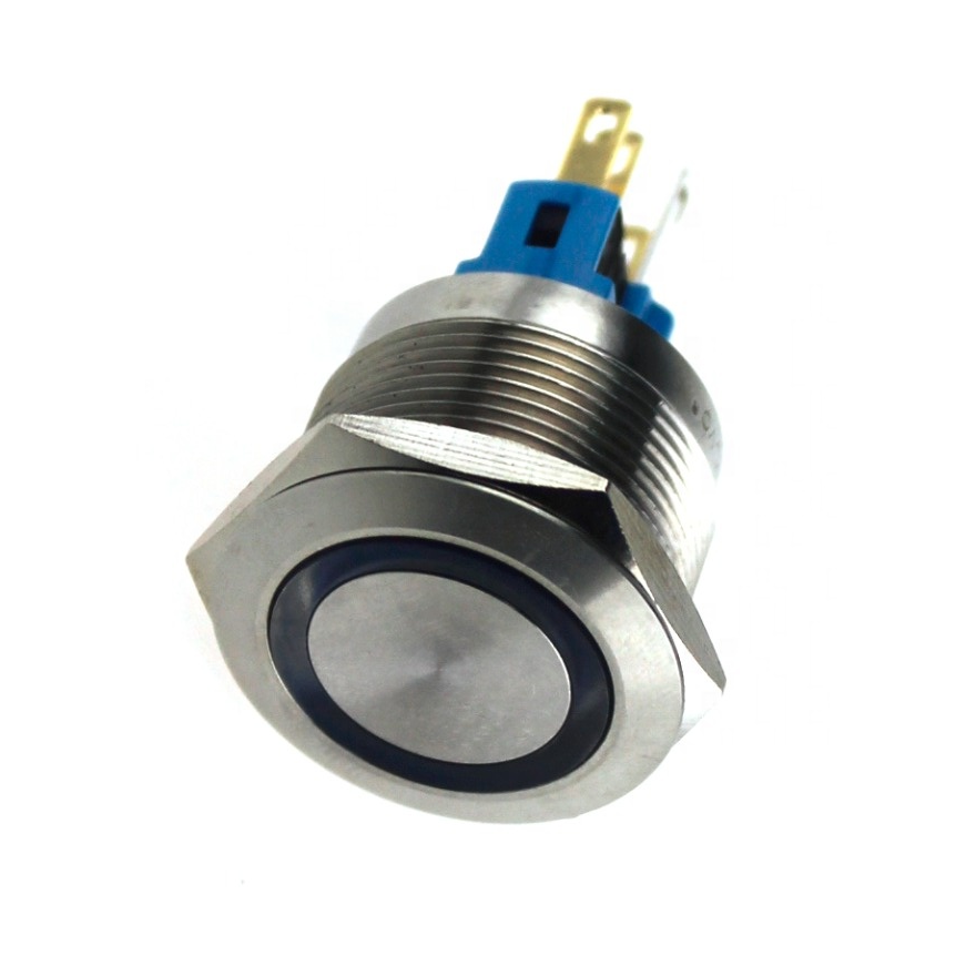 ABS22S-P11-E 22mm momentary switch LED metal push button switch
