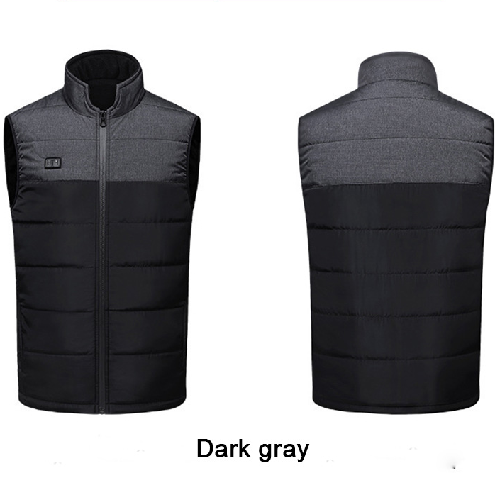 Dual Control Black Gray 11 Zone Heating Vest Warm Clothing Men And Women's Fashion Outdoor Cold Proof Electric Heating Vest