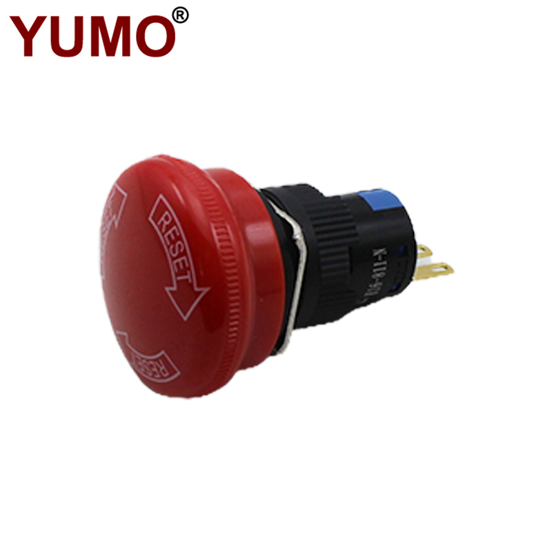 YUMO 16mm Emegency stop push button switch K16-811-N 3pins Good quality