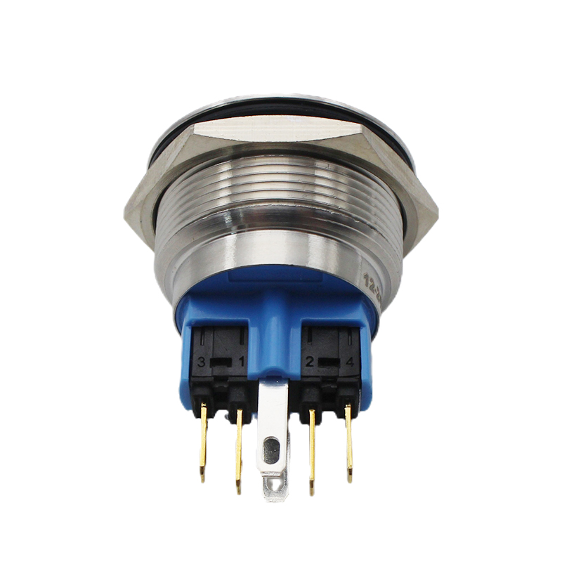 25mm ABS25S-P11-CB-24V IP67waterproof Metal Push Button Switch with Momentary 1NO1NC
