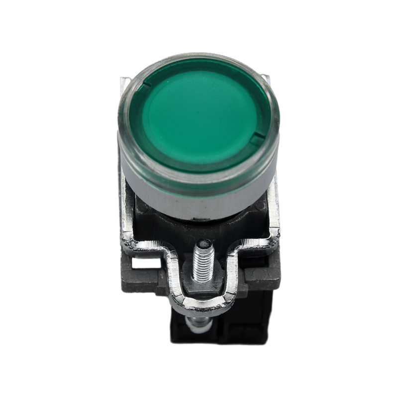 YUMO LAY4-BW3361 high quality waterproof industrial metal round push button switch with LED green lamp