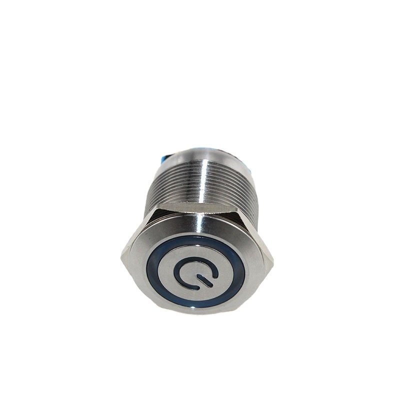 YUMO ABS22S-C11Z-E 22mm Flat type Metal Push Button Switch with LED lamp