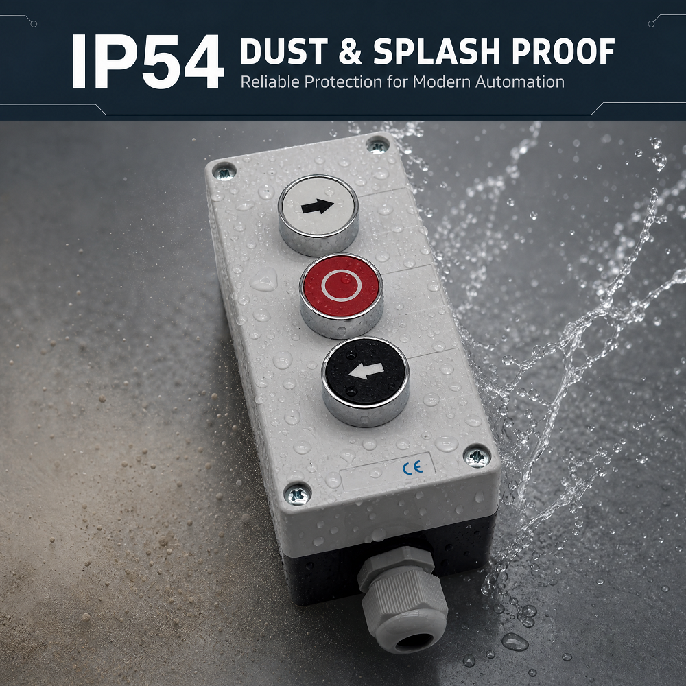 LAY5-BP334 3 Holes Spring Return Push Button Control Box IP54 Industrial Operation Button Box