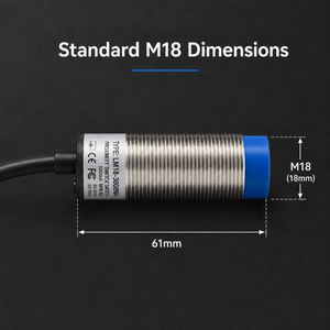 LM18-3008NA M18 Inductive Proximity Sensor 3 Wire DC NPN NO 8mm Detection Distance IP67 Proximity Switch