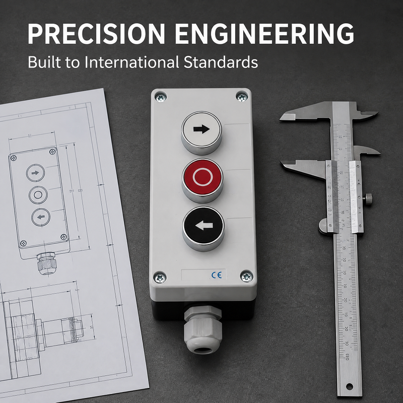 LAY5-BP334 3 Holes Spring Return Push Button Control Box IP54 Industrial Operation Button Box